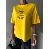 Žlté oversize tričko QUEENS s potlačou