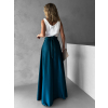 Petrolejová dlhá zavinovacia saténová sukňa DENISSE