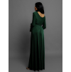Smaragdové dlhé večerné šaty JOELLIAN s dlhým rukávom