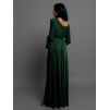 Smaragdové dlouhé večerní šaty JOELLIAN s dlouhým rukávem (Veľkosť ONESIZE)