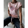 Svetloružové tričko MEEYOUT s potlačou