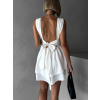 Biele vzdušné krátke šaty ORYNA s výstrihom