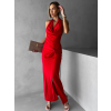 Červené elegantné šaty RHIANY s odhaleným chrbtom