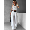 Biely elegantný nohavicový kostým PETRUM