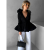 Čierna elegantná blúzka OTOGAR s volánom