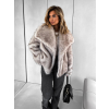 Béžový krátky faux fur kožušinový kabátik NIKALO