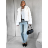 Biely krátky faux fur kožušinový kabátik NOMIR