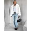 Bílý krátký faux fur kožesinový kabátek NOMIR (Veľkosť M/L)