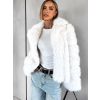Bílý krátký faux fur kožesinový kabátek NOMIR (Veľkosť M/L)