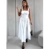 Biele dlhé riasené trendy šaty PELYT