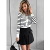 Bílý  pruhovaný svetřík NILONE (Veľkosť ONESIZE)