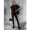 Černá stylová oversize vesta NEIRY (Veľkosť ONESIZE)