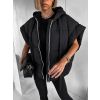 Černá stylová oversize vesta NEIRY (Veľkosť ONESIZE)