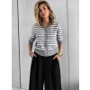 Šedý  pruhovaný svetřík NILONE (Veľkosť ONESIZE)