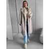 Béžový dlouhý faux fur kožešinový kabát NORENE (Veľkosť L/XL)