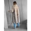 Béžový dlouhý faux fur kožešinový kabát NORENE (Veľkosť L/XL)