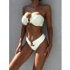 Biele dvojdielne plavky MADYN so zlatým detailom