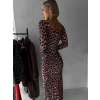 Leopardie vypasované šaty KOTILDA s dlhým rukávom