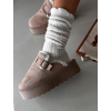 Hnědé válenky pantofle BUCKLE s vysokou podrážkou (Veľkosť 36)