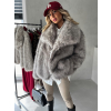 Krémový krátky faux fur kožušinový kabátik KIRIAK