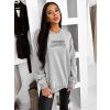 Šedá oversize bavlněná mikina MEGGI s nápisem (Veľkosť ONESIZE)