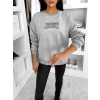 Šedá oversize bavlnená mikina MEGGI s nápisom