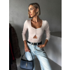 Béžové elegantní body ECEM s výstřihem (Veľkosť ONESIZE)