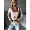 Béžové elegantní body ECEM s výstřihem (Veľkosť ONESIZE)