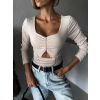 Béžové elegantní body ECEM s výstřihem (Veľkosť ONESIZE)