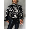 Čierna elegantná blúzka LEXIA s ornamentmi