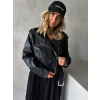 Čierna koženková biker bunda KSENIJA