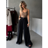 Černé široké wide leg kalhoty VATIKA (Veľkosť ONESIZE)