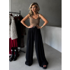 Černé široké wide leg kalhoty VATIKA (Veľkosť ONESIZE)
