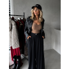 Černé široké wide leg kalhoty VATIKA (Veľkosť ONESIZE)