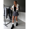 Šedá koženková krátká bundička KAZIL (Veľkosť M/L)