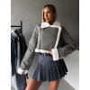 Šedá koženková krátká bundička KAZIL (Veľkosť M/L)