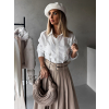 Bílá elegantní košile LYSBET s kamínky (Veľkosť L/XL)