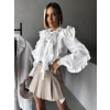 Bílá elegantní volánková košile HAFIE (Veľkosť M/L)
