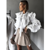 Bílá elegantní volánková košile HAFIE (Veľkosť M/L)