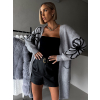 Šedý dlouhý svetrový cardigan MARYNA (Veľkosť ONESIZE)