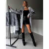 Šedý dlouhý svetrový cardigan MARYNA (Veľkosť ONESIZE)