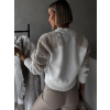 Bílá oversize mikina LALAT na zip (Veľkosť ONESIZE)