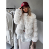 Krémový krátky faux fur kožušinový kabátik EVITA
