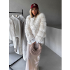 Krémový krátky faux fur kožušinový kabátik EVITA