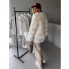 Krémový krátky faux fur kožušinový kabátik EVITA