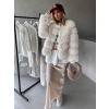 Krémový krátky faux fur kožušinový kabátik EVITA