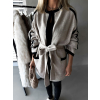 Béžový svetrový cardigan MARFA s páskem (Veľkosť ONESIZE)