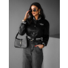 Čierna krátka koženková bundička GENNIUS