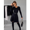Čierne áčkové svetrové šaty JARICA