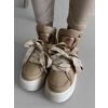Béžové stylové tenisky BELISSA s vysokou podrážkou (Veľkosť 36)